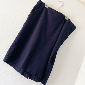 Navy ponte knit pencil skirt